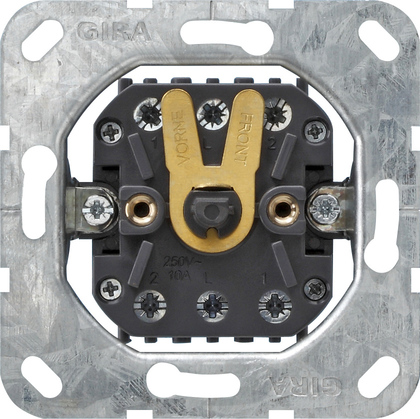 Gira 015700 Basiselement jaloeziedrukcontact resp. -schakelaar 10 A 250 V voor afdekking met draaiknop 2-polig