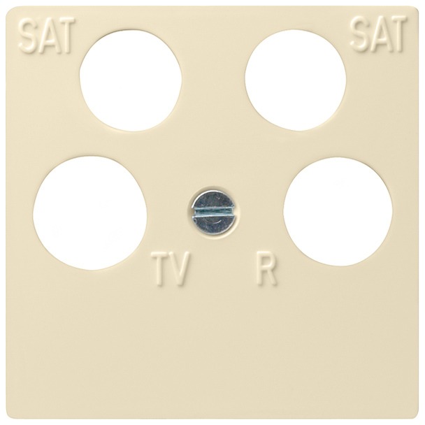 Afdekplaat 4-voudig (50 x 50 mm) voor coaxiale antennecontactdoos met 2 extra SAT-aansluitingen (025901)