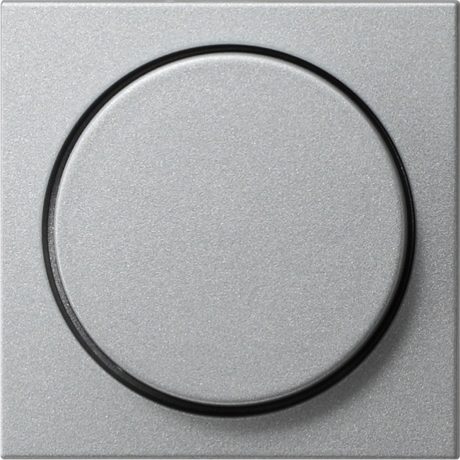 Afdekking met knop voor dimmer en elektronische potentiometer kleur aluminium (065026)