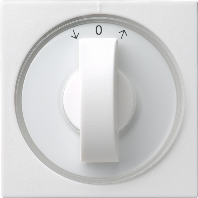 Afdekking met draaiknop voor tijdschakelaars en jaloezieschakelaars resp. zuiver wit mat (066627)