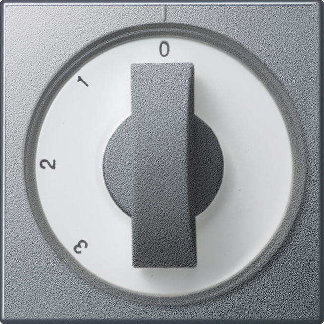 Afdekking met draaiknop voor 3-standenschakelaar kleur aluminium (066926)