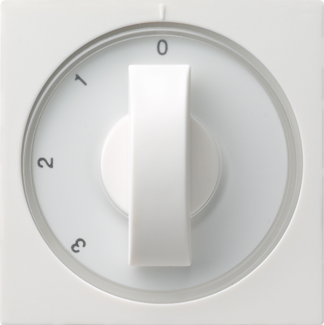 Afdekking met draaiknop voor 3-standenschakelaar zuiver wit mat (066927)