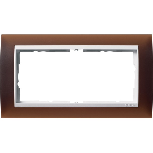 Afdekramen Gira Event Opaque donkerbruin met overgangsafdekplaat zuiver wit glanzend (1002331)