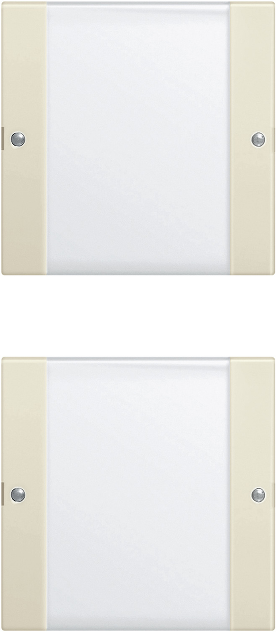 Wippenset 2-voudig (1+1) met tekstkader cremé wit glanzend (213201)