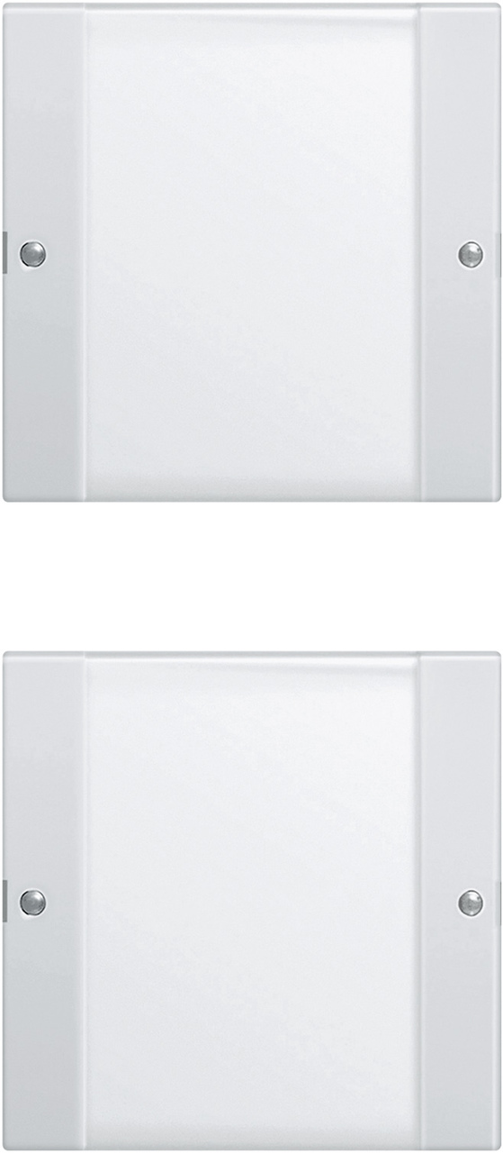 Wippenset 2-voudig (1+1) met tekstkader zuiver wit glanzend (213203)