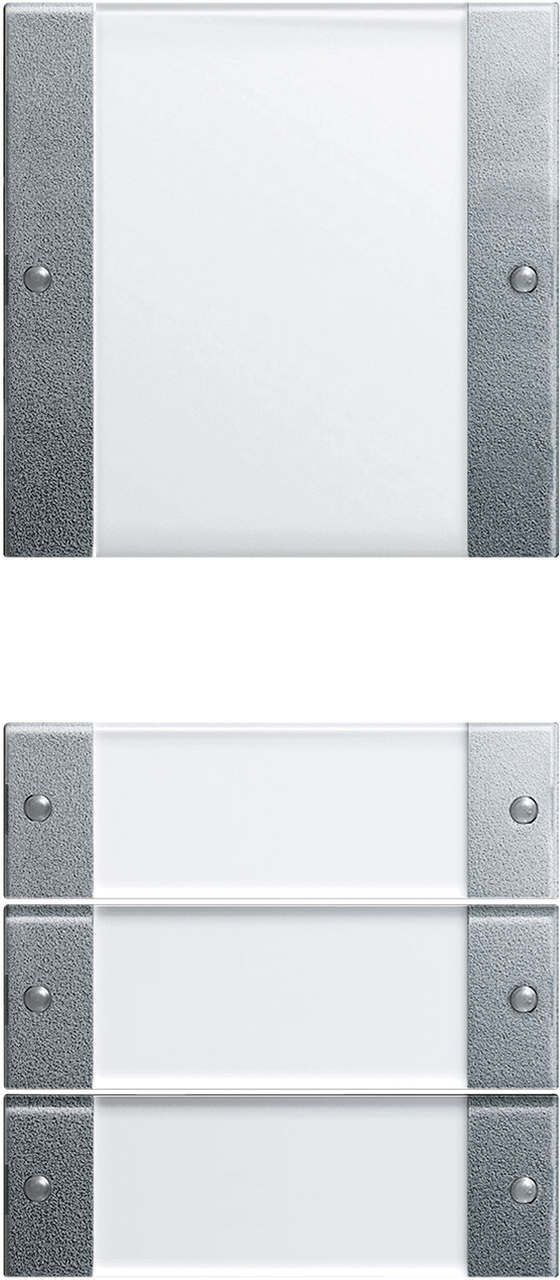 Wippenset 4-voudig (1+3) met tekstkader kleur aluminium (213426)