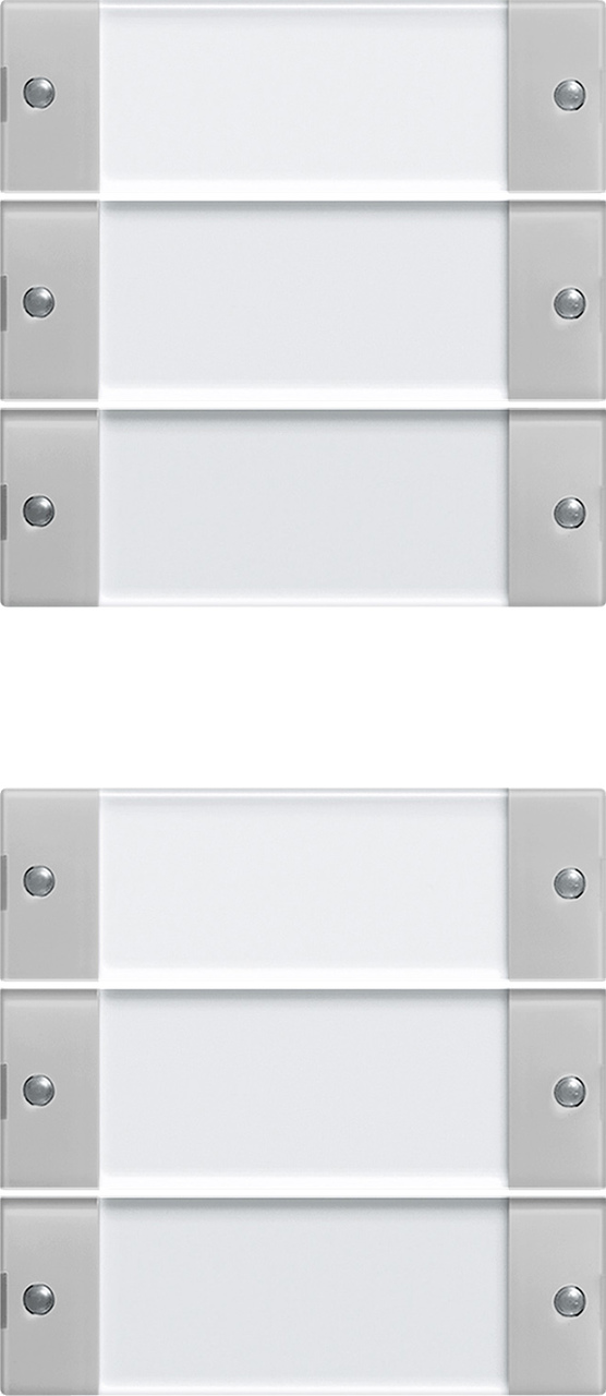 Wippenset 6-voudig (3+3) met tekstkader grijs mat (2136015)