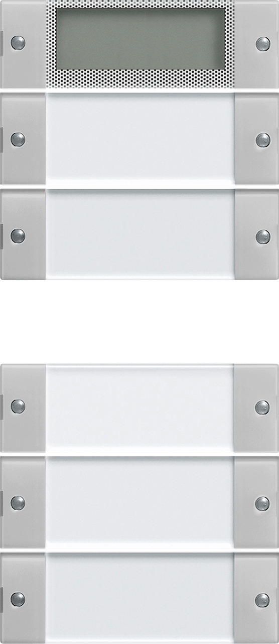 Wippenset 5-voudig Plus (2+3) met tekstkader grijs mat (2145015)