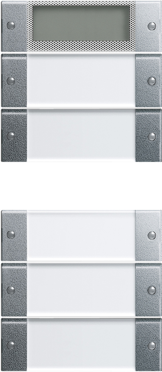 Wippenset 5-voudig Plus (2+3) met tekstkader kleur aluminium (214526)