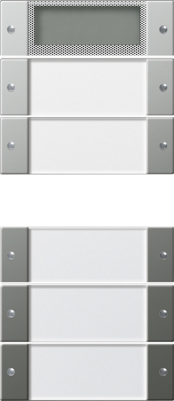 Wippenset 5-voudig Plus (2+3) met tekstkader edelstaal (2145600)