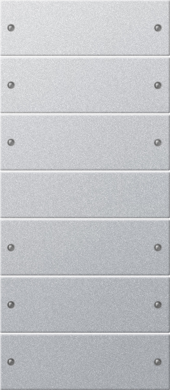 Wippenset 6-voudig (3+3) kleur aluminium (218626)