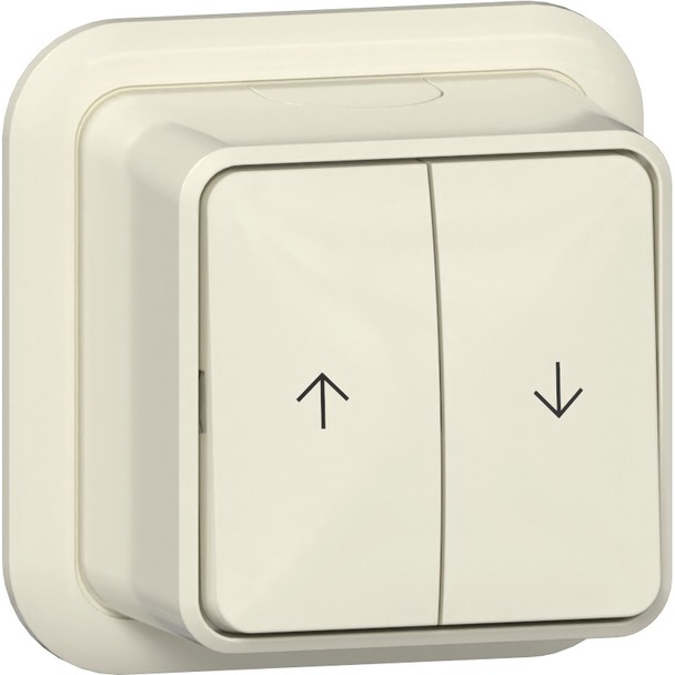 Wipjaloeziedrukcontact 10Â AÂ 250Â V~ met pijlsymbolen, montageplaat en adapter K/P25 (315810)