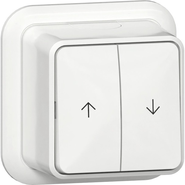 Wipjaloeziedrukcontact 10Â AÂ 250Â V~ met pijlsymbolen, montageplaat en adapter K/P25 (315811)