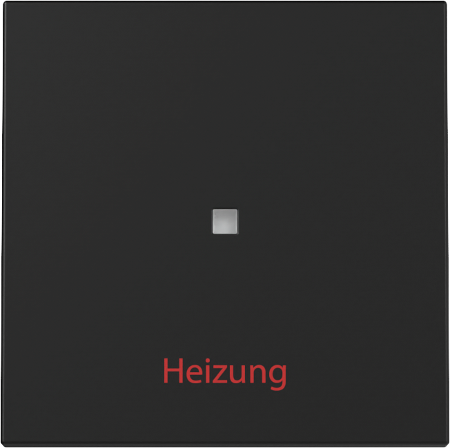Wip met controlevenster en opdruk "Heizung Ein/Aus" zwart mat (3678005)