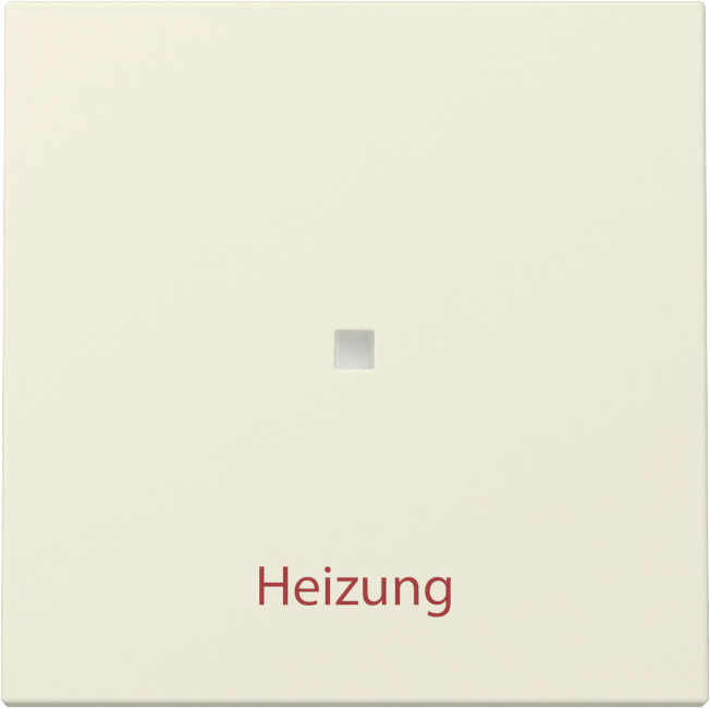 Wip met controlevenster en opdruk "Heizung Ein/Aus" cremé wit glanzend (367801)