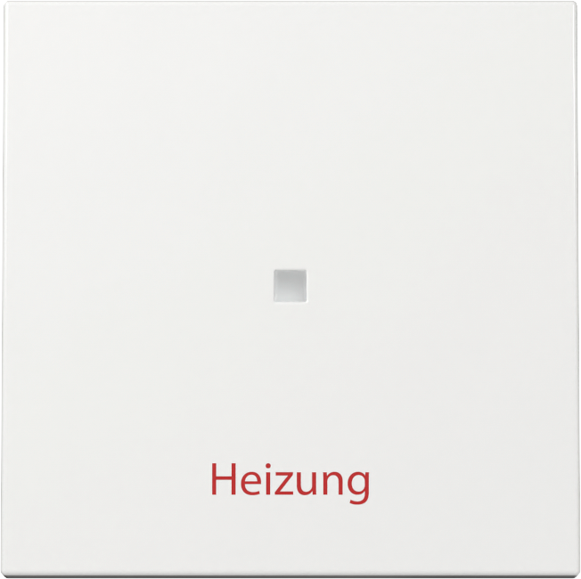 Wip met controlevenster en opdruk "Heizung Ein/Aus" zuiver wit glanzend (367803)