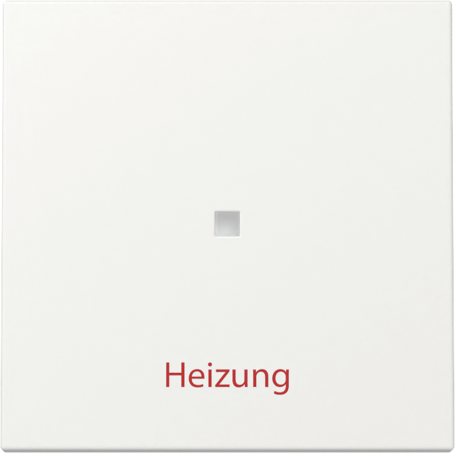 Wip met controlevenster en opdruk "Heizung Ein/Aus" zuiver wit mat (367827)