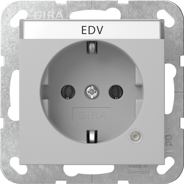 Wandcontactdoos met randaarde 16 A 250 V~ met oranje controlelicht en tekstkader System 55 (4452015)