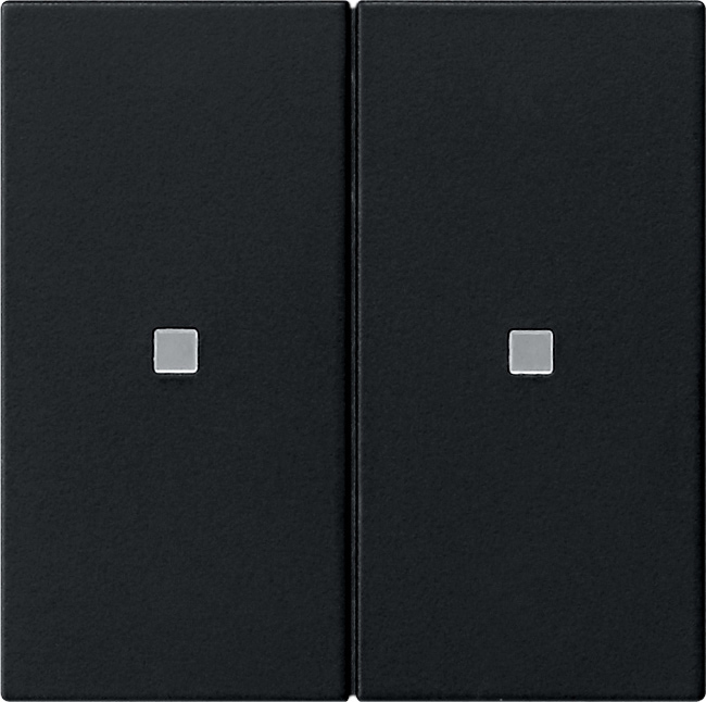 RF bedieningselement-opzetstuk 2-voudig voor KNX zwart mat (5107005)