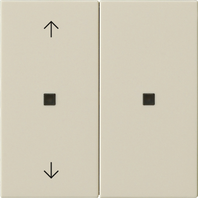 RF bedieningselement-opzetstuk 2-voudig pijlsymbolen voor KNX cremé wit glanzend (510801)