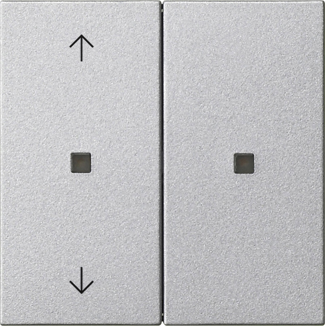 RF bedieningselement-opzetstuk 2-voudig pijlsymbolen voor KNX kleur aluminium (510826)