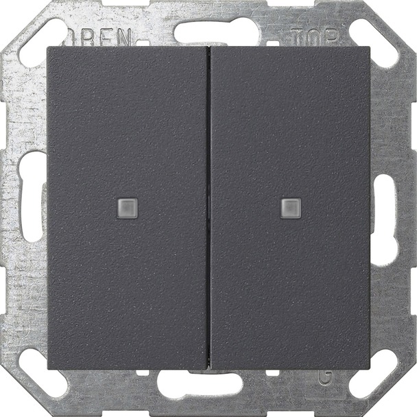 Drukcontact met wip 2-voudig voor Gira One en KNX System 55 (517328)