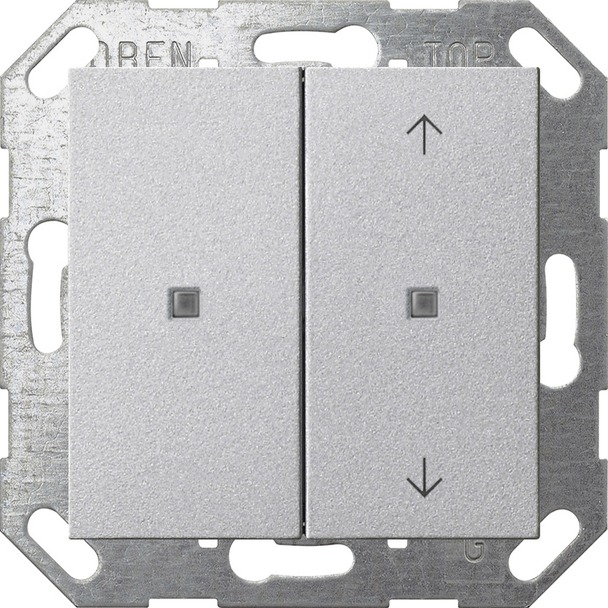 Drukcontact met wip 2-voudig onbedrukt/pijlsymbolen voor Gira One en KNX System 55 (517526)