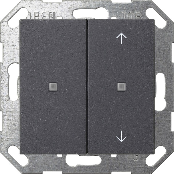 Drukcontact met wip 2-voudig onbedrukt/pijlsymbolen voor Gira One en KNX System 55 (517528)