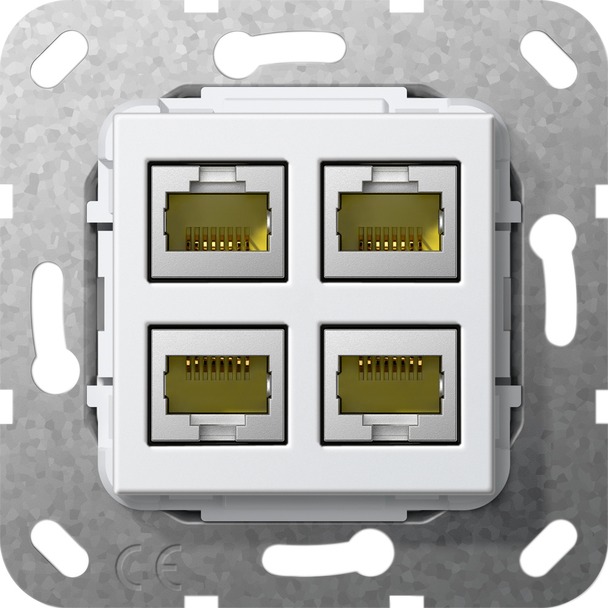 Basiselement Modular Jack RJ45 cat.6A 10Â Gbit-Ethernet 4-voudig Snijklemtechniek (569903)