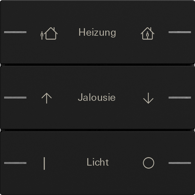 Wippenset 3-voudig individueel voor tastsensor 4.55 zwart mat (5763005)