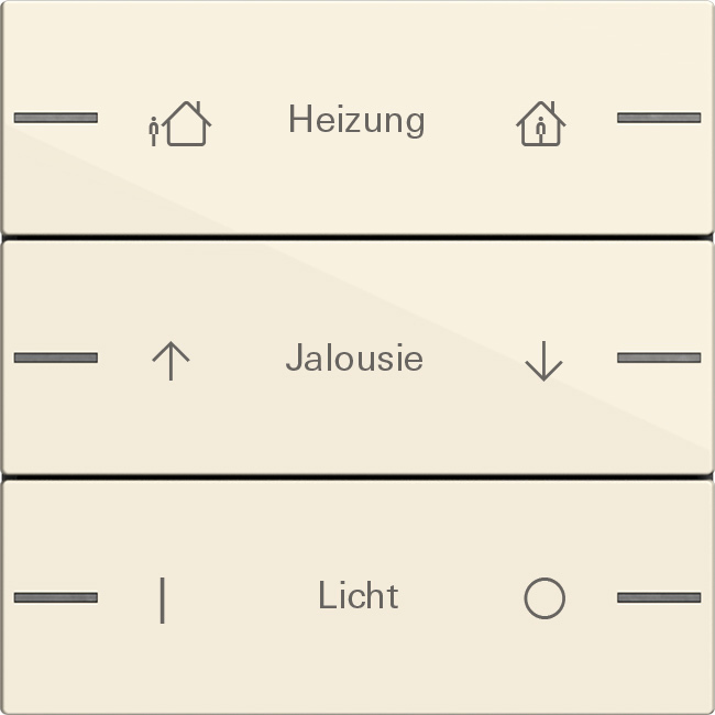 Wippenset 3-voudig individueel voor tastsensor 4.55 cremé wit glanzend (576301)