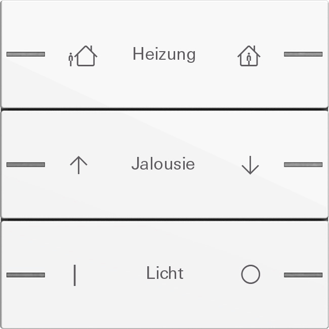 Wippenset 3-voudig individueel voor tastsensor 4.55 zuiver wit glanzend (576303)