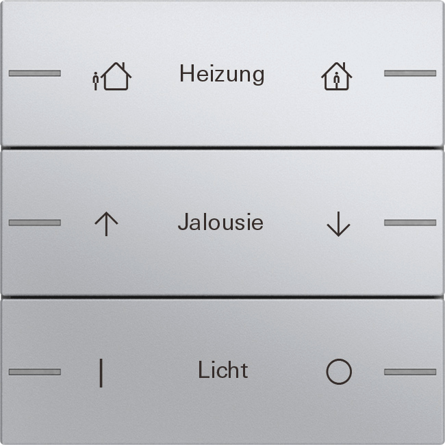 Wippenset 3-voudig individueel voor tastsensor 4.55 kleur aluminium (576326)
