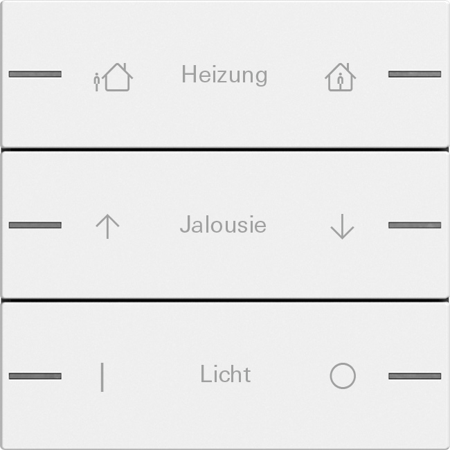 Wippenset 3-voudig individueel voor tastsensor 4.55 zuiver wit mat (576327)