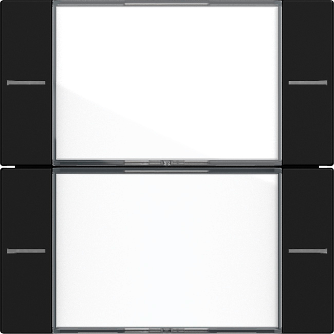 Wippenset 2-voudig met tekstkader voor tastsensor 4.55 zwart mat (5772005)