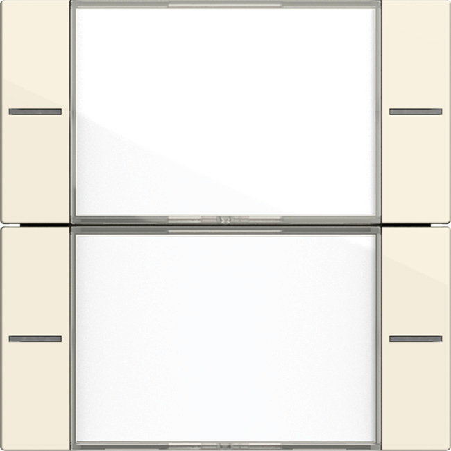 Wippenset 2-voudig met tekstkader voor tastsensor 4.55 cremé wit glanzend (577201)