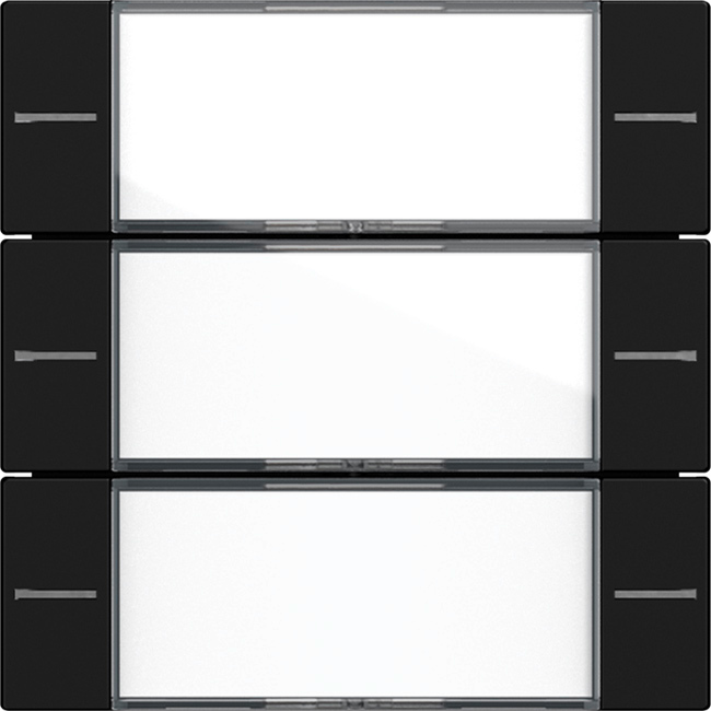 Wippenset 3-voudig met tekstkader voor tastsensor 4.55 zwart mat (5773005)