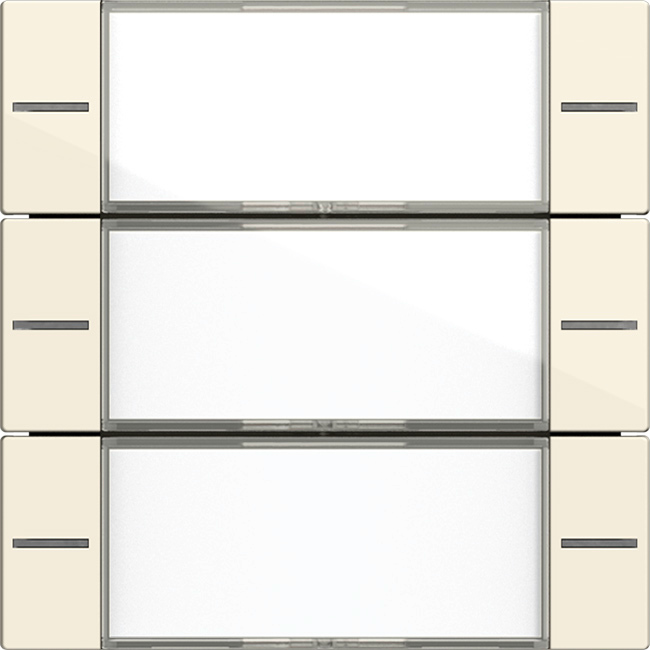 Wippenset 3-voudig met tekstkader voor tastsensor 4.55 cremé wit glanzend (577301)