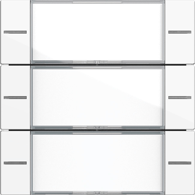 Wippenset 3-voudig met tekstkader voor tastsensor 4.55 zuiver wit glanzend (577303)