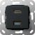 Gira 567910 Basiselement HDMI 2.0a + HDR en USB 3.0 type A Verloopkabel zwart mat