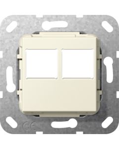 Gira 562901 Afdekking voor Modular Jack 2-voudig voor LexCom-bussen creme wit glanzend