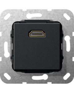 Gira 566910 Basiselement HDMI 2.0a + HDR Koppeling zwart mat